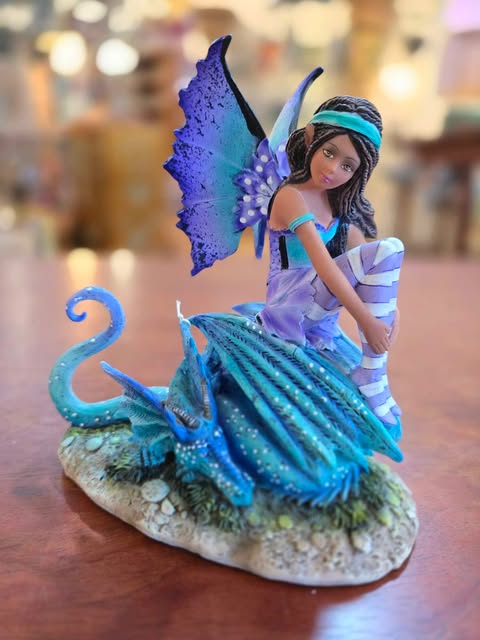 Ocean Fairy with Baby Dragon Figurine