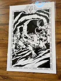 Into Shadows Deep black and white illustration from the book in poster form.