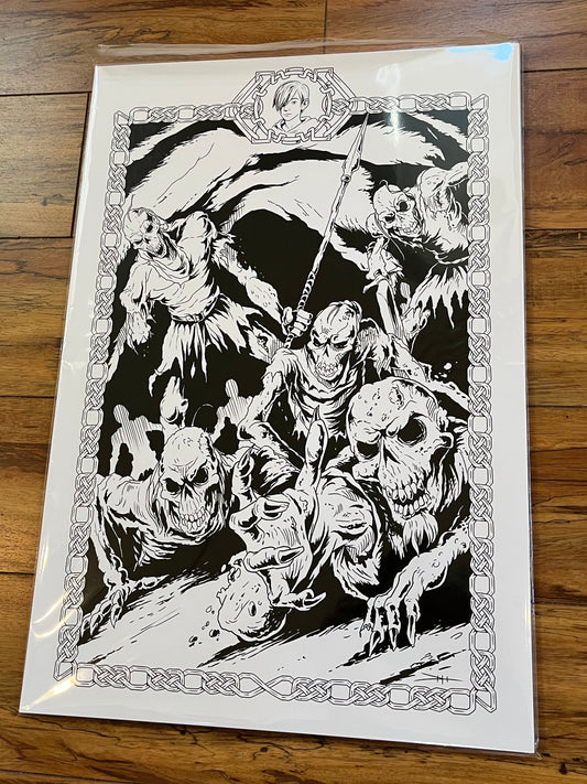 Into Shadows Deep black and white illustration 2