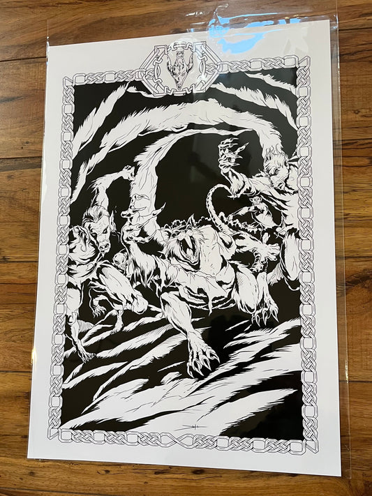 Into Shadows Deep black and white illustration from the book in poster form.